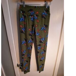 LuLaRoe Witch on Broom Halloween Print Leggings OS/XXL Witchy Costume Party